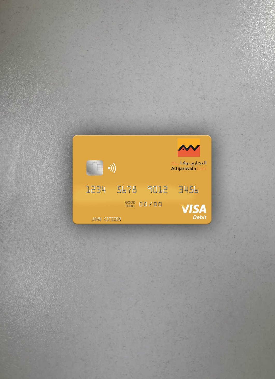Download Morocco Attijariwafa Bank visa debit card photolook front Photoshop template